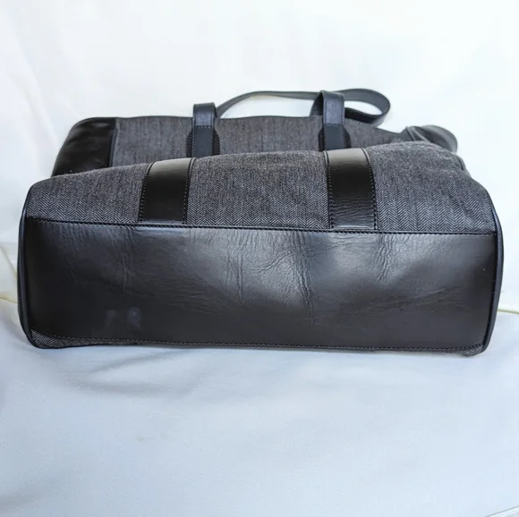 Trussardi 1911 Oversized Black & Gray Tote Bag Italy - Picture 10 of 13